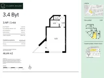 Prodej bytu 1+kk, Praha - Komořany, Okružní, 42 m2