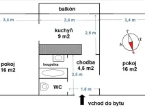 Pronájem bytu 2+1, Pardubice, Na Drážce, 50 m2