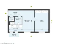 Pronájem bytu 2+kk, Hradec Králové, Škroupova, 49 m2