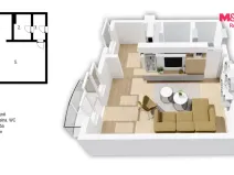 Pronájem bytu 1+kk, Hradec Králové - Slezské Předměstí, Gagarinova, 31 m2