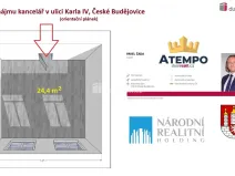 Pronájem kanceláře, České Budějovice - České Budějovice 1, Karla IV., 24 m2