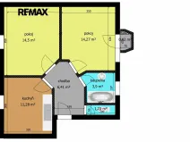 Pronájem bytu 2+1, Nymburk, Maršála Koněva, 47 m2