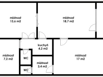Prodej kanceláře, Most, Obránců míru, 68 m2