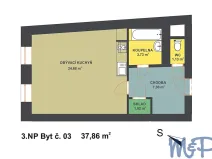 Pronájem bytu 1+kk, Jihlava, Benešova, 37 m2