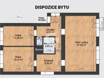 Prodej bytu 3+1, Zlín - Louky, Zábrančí I, 79 m2