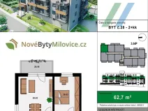 Prodej bytu 2+kk, Milovice, 64 m2