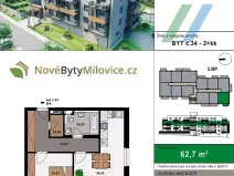 Prodej bytu 2+kk, Milovice, 64 m2
