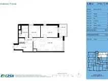 Prodej bytu 3+kk, Pardubice, Jozefa Gabčíka, 72 m2