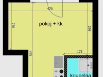 Pronájem bytu 1+kk, Velký Osek, Revoluční, 22 m2