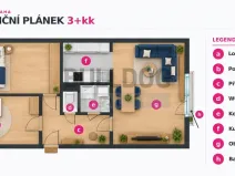 Prodej bytu 3+kk, Praha - Záběhlice, Bělčická, 54 m2