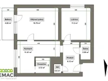 Pronájem bytu 2+1, Uherský Brod, Šaripova, 55 m2