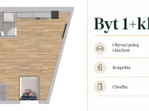 Pronájem bytu 1+kk, Mělník, Českolipská, 40 m2