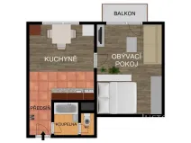 Prodej bytu 1+1, Písek - Budějovické Předměstí, Harantova, 36 m2