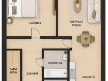 Pronájem bytu 2+kk, Rakovník - Rakovník II, V Lukách, 37 m2