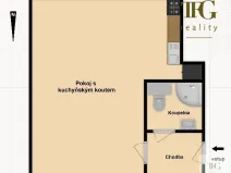 Prodej bytu 1+kk, Praha, Černokostelecká, 25 m2