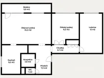 Prodej bytu 3+1, Teplice - Trnovany, Doubravická, 73 m2
