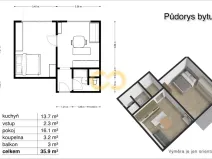Prodej bytu 2+kk, Písek, Budovatelská, 40 m2