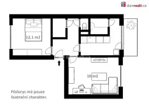 Pronájem bytu 2+1, Velešín, Družstevní, 50 m2