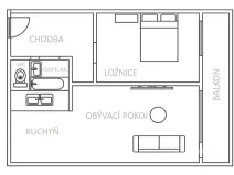 Pronájem bytu 2+kk, Bílina - Pražské Předměstí, Bezejmenná, 49 m2