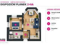 Pronájem bytu 2+kk, Libčice nad Vltavou, Chýnovská, 39 m2