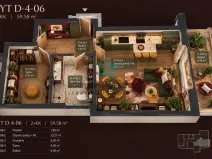 Prodej bytu 1+kk, Hluboká nad Vltavou, 44 m2