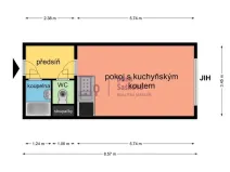 Pronájem bytu 1+kk, Jindřichův Hradec - Jindřichův Hradec III, sídliště Vajgar, 27 m2