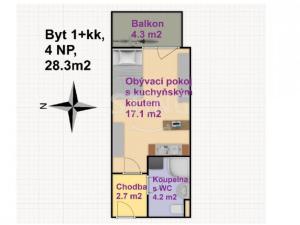 Prodej bytu 1+kk, Olomouc, Edvarda Beneše, 27 m2