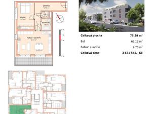 Prodej bytu 2+kk, Uničov, Pionýrů, 65 m2