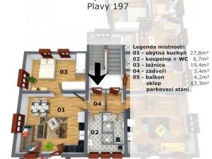 Prodej bytu 2+kk, Plavy, 57 m2