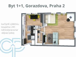 Prodej bytu 1+1, Praha - Nové Město, Gorazdova, 66 m2