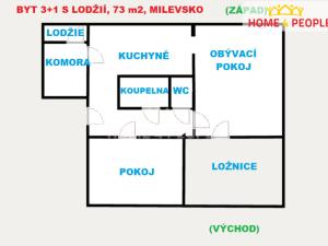 Prodej bytu 3+1, Milevsko, J. A. Komenského, 73 m2