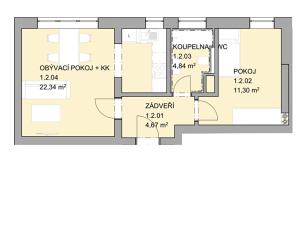Prodej bytu 2+kk, Hodonín, Legionářů, 44 m2