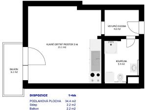 Pronájem bytu 1+kk, Pelhřimov, Lipická, 34 m2