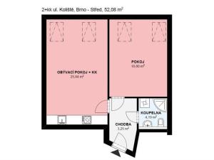 Pronájem bytu 2+kk, Brno, Koliště, 56 m2
