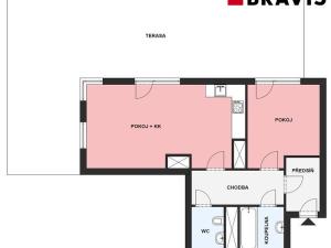 Pronájem bytu 2+kk, Brno, Kamínky, 52 m2