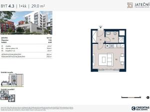 Prodej bytu 1+kk, Praha - Holešovice, Jateční, 29 m2