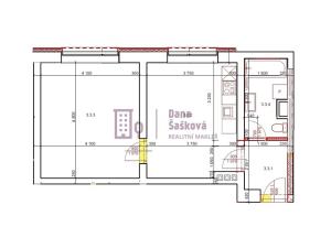 Pronájem bytu 2+kk, Jindřichův Hradec, sídliště Vajgar, 48 m2