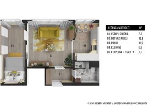 Prodej bytu 2+1, Světlá Hora - Světlá, 41 m2