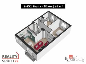 Prodej bytu 3+kk, Praha - Žižkov, Pod lipami, 69 m2