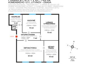 Prodej bytu 3+1, Litvínov - Horní Litvínov, Komenského, 74 m2