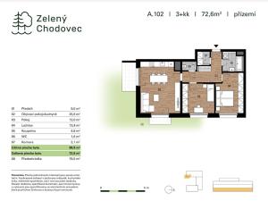 Prodej bytu 3+kk, Praha - Chodov, Blažimská, 72 m2