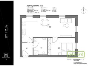 Prodej bytu 2+kk, Hořovice, 54 m2