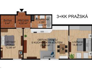 Prodej bytu 3+kk, Písek - Pražské Předměstí, Pražská, 70 m2