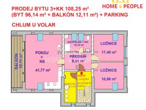 Prodej bytu 3+kk, Volary - Chlum, 108 m2