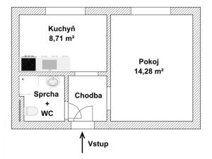 Prodej bytu 1+1, Pardubice - Bílé Předměstí, Na Okrouhlíku, 29 m2