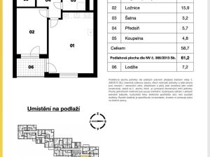 Prodej bytu 2+kk, Český Krumlov - Latrán, Za Jitonou, 61 m2