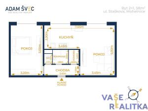 Prodej bytu 2+1, Mohelnice, Staškova, 58 m2