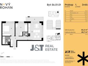 Prodej bytu 3+kk, Praha - Karlín, Libeňský ostrov, 69 m2