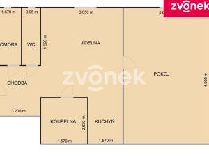 Pronájem bytu 1+1, Uherské Hradiště, Na Morávce, 50 m2