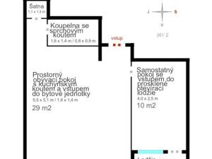 Pronájem bytu 2+kk, Meziboří, Okružní, 45 m2